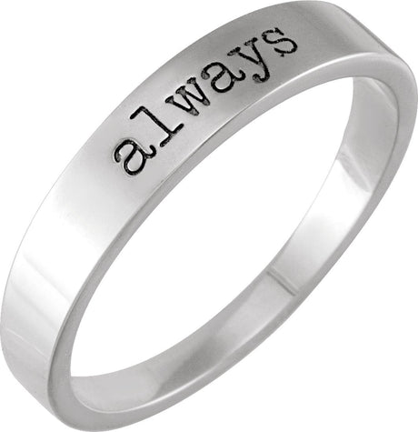 14K Gold Love Notes Stackable Ring - White Gold