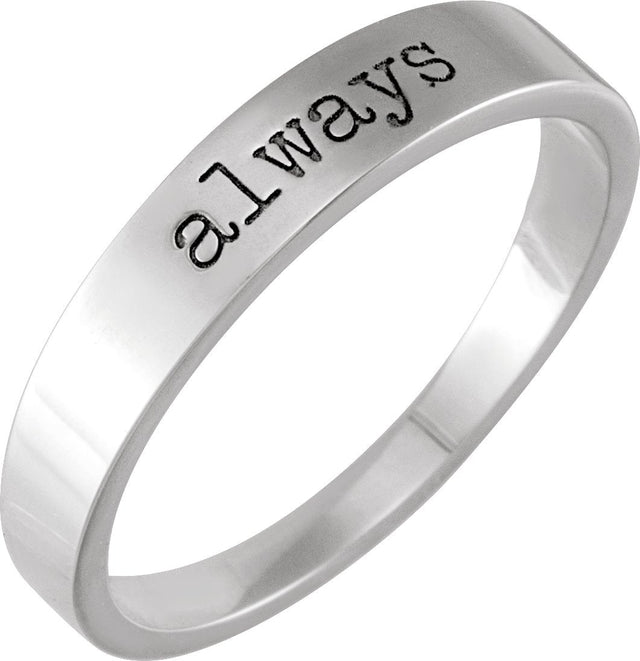 14K Gold Love Notes Stackable Ring - White Gold