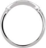 14K Gold Round Natural Diamond Accented Initial Signet Ring - White Gold - view 4