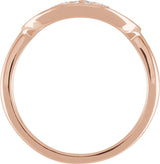 14K Gold Round Natural Diamond Accented Initial Signet Ring - Rose Gold - view 4