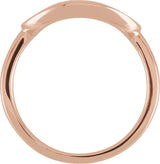 14K Gold Round Natural Diamond Accented Initial Signet Ring - Rose Gold - view 4