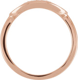 14K Gold Round Natural Diamond Accented Initial Signet Ring - Rose Gold - view 4