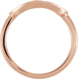 14K Gold Round Natural Diamond Accented Initial Signet Ring - Rose Gold - view 4
