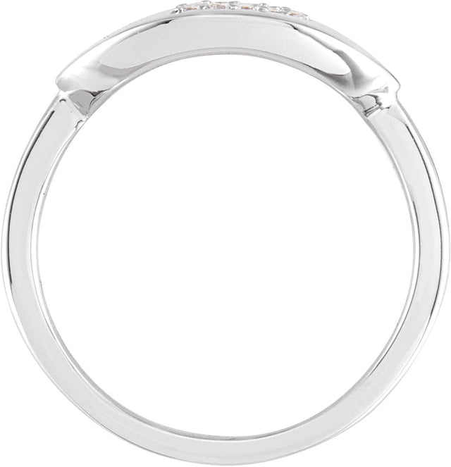 14K Gold Round Natural Diamond Accented Initial Signet Ring - White Gold - view 4