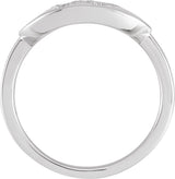 14K Gold Round Natural Diamond Accented Initial Signet Ring - White Gold - view 4