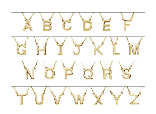 14K Gold Initial M Necklace - Rose Gold - view 2
