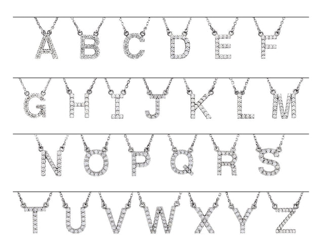 14K Gold Round Natural Diamond Initial Necklace – up to 0.08 CTW - Rose Gold - view 6