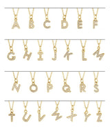 14K Gold Round Natural Diamond Petite Initial Necklace - Rose Gold - view 12