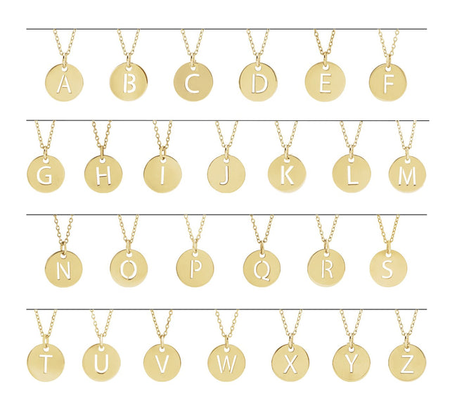 14K Gold Initial Q Necklace or Pendant - Yellow Gold - view 2