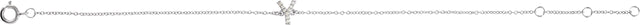14K Gold Round Natural Diamond Initial Bracelet - White Gold - view 6