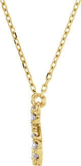14K Gold Round Natural Diamond Initial Necklace – up to 0.08 CTW - Yellow Gold - view 4