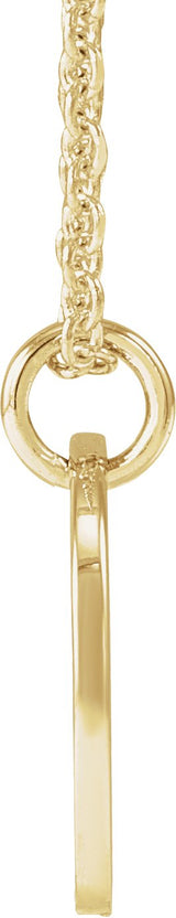 14K Gold Initial V Script Necklace or Pendant - Yellow Gold - view 4