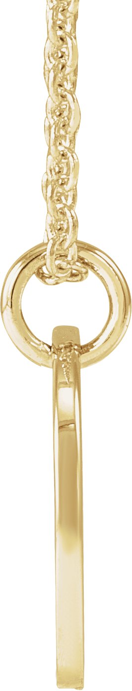 14K Gold Initial E Script Necklace or Pendant - Yellow Gold - view 4