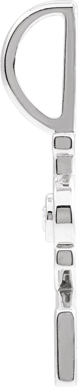 Platinum Round Natural Diamond Love Pendant - view 4