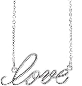 14K Gold Love Necklace - White Gold