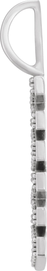 14K Gold Round Natural Diamond Accented Mama Pendant - White Gold - view 4