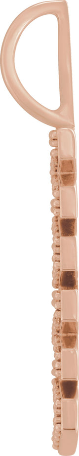 14K Gold Round Natural Diamond Accented Mama Pendant - Rose Gold - view 4