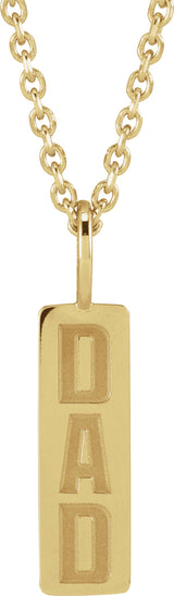 14K Gold Dad Necklace or Pendant - Yellow Gold