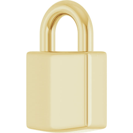 10K Gold Engravable Lock Necklace or Pendant - view 2