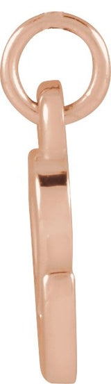 14K Gold Initial E Petite Necklace or Pendant - Rose Gold - view 6