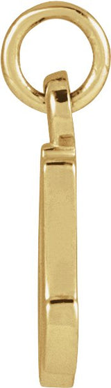 14K Gold Initial A Petite Necklace or Pendant - Yellow Gold - view 4