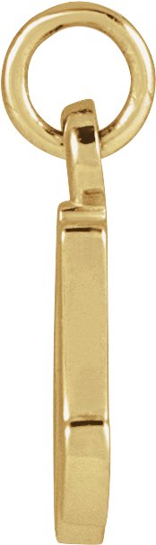 14K Gold Initial A Petite Necklace or Pendant - Yellow Gold - view 4