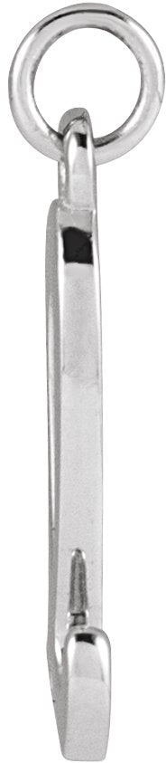 14K Gold Initial L Petite Necklace or Pendant - White Gold - view 4