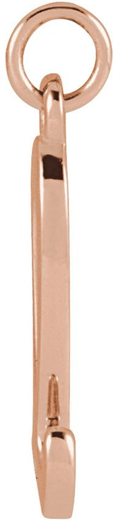14K Gold Initial L Petite Necklace or Pendant - Rose Gold - view 6