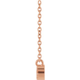 14K Gold Lowercase Script Mimi Necklace - Rose Gold - view 3