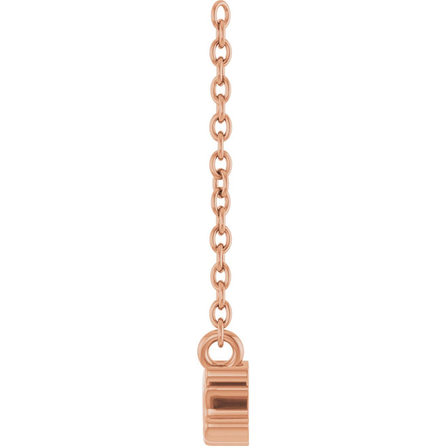 14K Gold Lowercase Script Mimi Necklace - Rose Gold - view 3