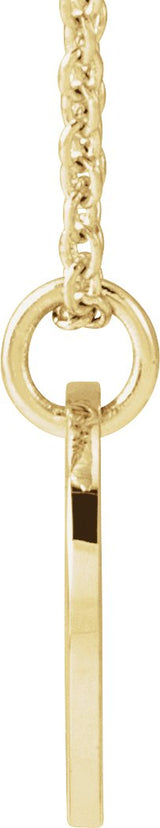 14K Gold Initial J Script Necklace or Pendant - Yellow Gold - view 4