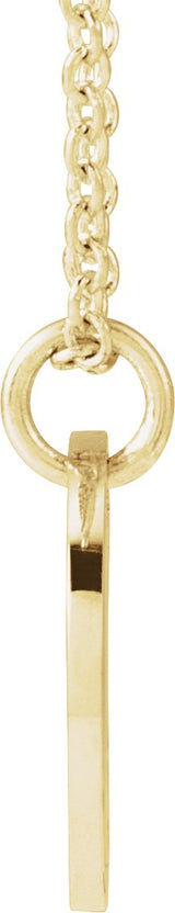 14K Gold Initial B Script Necklace or Pendant - Yellow Gold - view 4