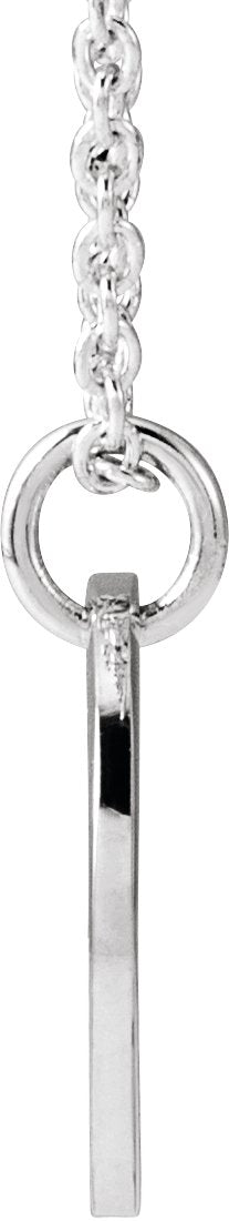 Platinum Initial V Script Necklace or Pendant - view 4