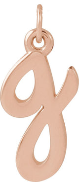 14K Gold Initial G Petite Necklace or Pendant - Rose Gold - view 4