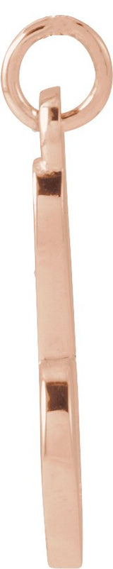 14K Gold Initial B Petite Necklace or Pendant - Rose Gold - view 6