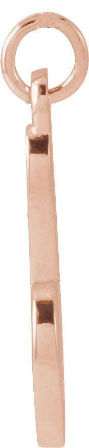 14K Gold Initial B Petite Necklace or Pendant - Rose Gold - view 6
