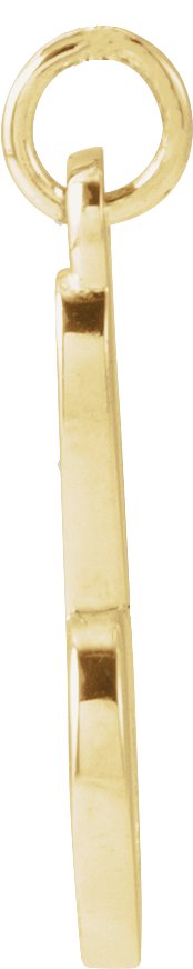 14K Gold Initial B Petite Necklace or Pendant - Yellow Gold - view 4