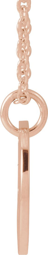 14K Gold Initial G Script Necklace or Pendant - Rose Gold - view 4
