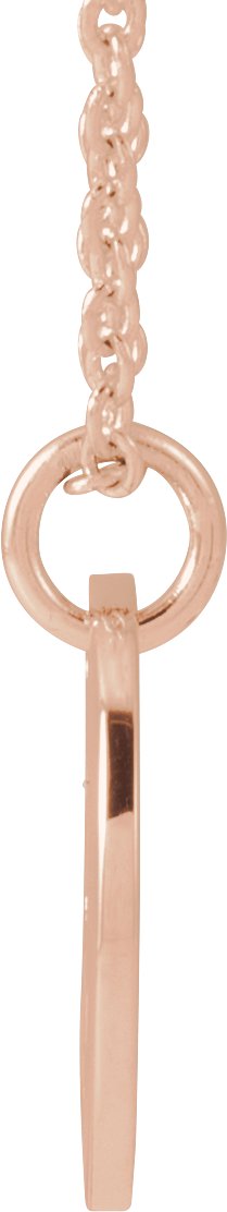 14K Gold Initial G Script Necklace or Pendant - Rose Gold - view 4