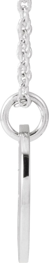 14K Gold Initial G Script Necklace or Pendant - White Gold - view 4