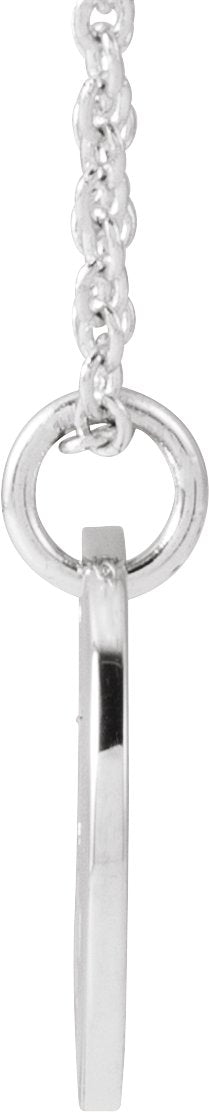 14K Gold Initial G Script Necklace or Pendant - White Gold - view 4