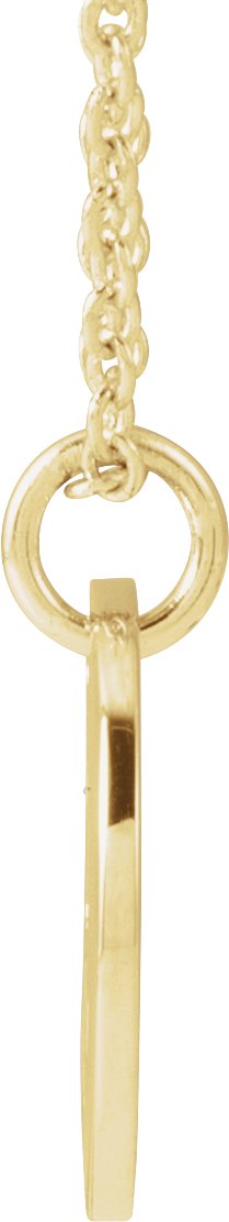 14K Gold Initial G Script Necklace or Pendant - Yellow Gold - view 4