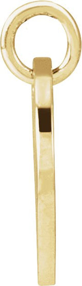 14K Gold Initial K Script Necklace or Pendant - Yellow Gold - view 4