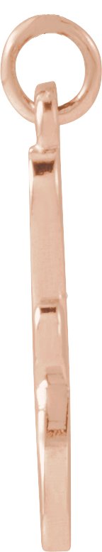 14K Gold Initial F Petite Necklace or Pendant - Rose Gold - view 6