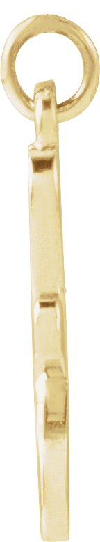 14K Gold Initial F Petite Necklace or Pendant - Yellow Gold - view 4