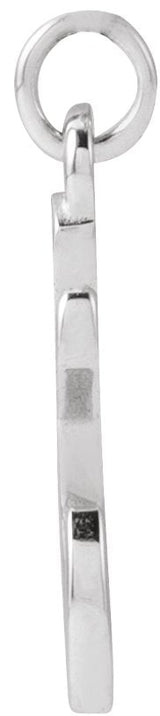 14K Gold Initial T Petite Necklace or Pendant - White Gold - view 4