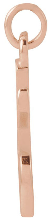 14K Gold Initial T Petite Necklace or Pendant - Rose Gold - view 6