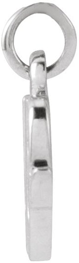 14K Gold Initial W Petite Necklace or Pendant - White Gold - view 4