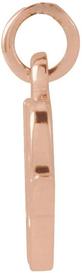 14K Gold Initial W Petite Necklace or Pendant - Rose Gold - view 6