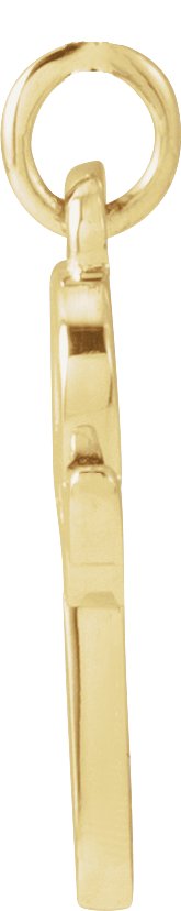 14K Gold Initial P Petite Necklace or Pendant - Yellow Gold - view 4